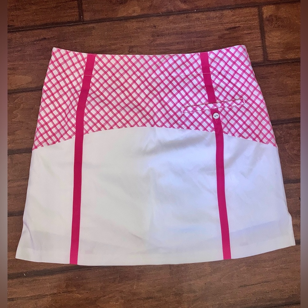 Pink and White Women's Tennis Skort